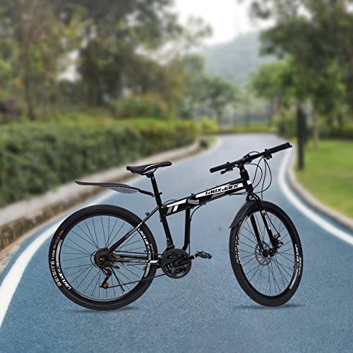 Bicicletas de montaña plegables : Bicicleta de montaña de 26 pulgadas, 21 velocidades, de acero al carbono, altura ajustable, hebilla plegable con un circuito de precisión adecuado para montaña, ciudad y otros paseos