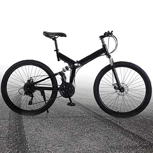 Bicicletas de montaña plegables : Bicicleta de montaña de 26 pulgadas para hombre, bicicleta plegable con suspensión completa con 21 velocidades - Bicicleta de hombre, bicicletas con frenos de disco dobles