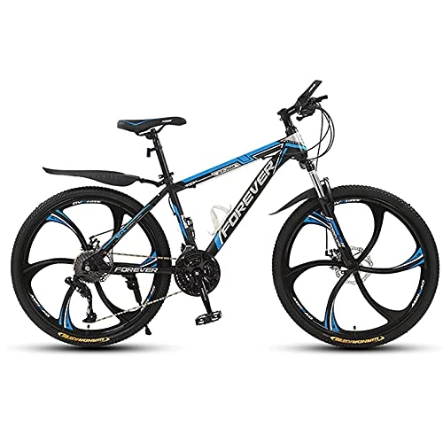 Bicicletas de montaña plegables : Bicicleta de montaña Plegable para Hombres y Mujeres Adultos Bicicleta de Velocidad de absorción de Impactos de 26 Pulgadas MTB con 21 etapas de Cambio Bicicleta Deportiva Black Blue