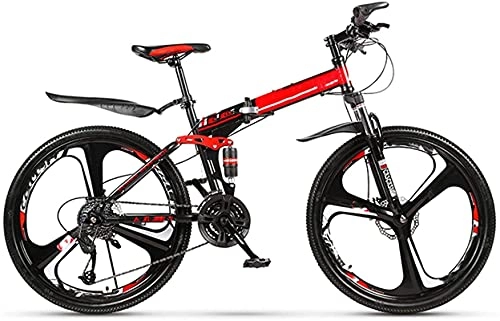 Bicicletas de montaña plegables : Bicicleta de montaña todoterreno para adultos con rueda de 26 pulgadas, para bicicleta de carretera plegable de velocidad variable de 24 velocidades, marco de acero al carbono, para carreras, para entorno