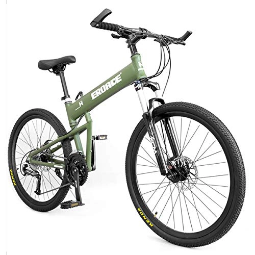 Bicicletas de montaña plegables : Bicicletas Outroad Plegables Bicicleta De 24 Velocidades con Suspensión Completa MTB, Cuadro Rígido De Aleación De Aluminio, Frenos De Doble Disco