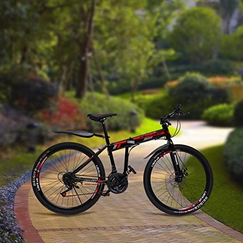 Bicicletas de montaña plegables : CHIMHOON Bicicleta de montaña para adultos, plegable, de 26 pulgadas, peso ligero 20 kg, puede soportar 130 kg de acero al carbono para hombres o niñas de 160-190 cm
