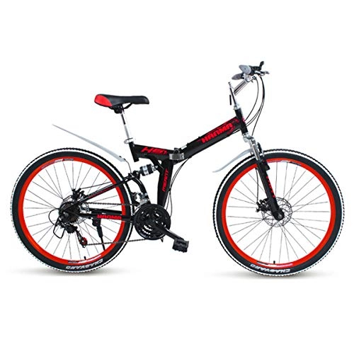 Bicicletas de montaña plegables : CLOUDH 26" Bike Bicicleta De Montaa 21 Velocidades Shimano - Bicicleta para Joven, Mujer Mountain Bike, Rojo