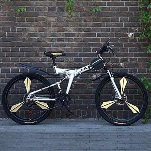 Bicicletas de montaña plegables : Dapang Bicicleta de montaña Plegable con 26"aleación de magnesio súper Ligera, suspensión Completa Premium y Shimano 21 Speed Gear, 16, 26