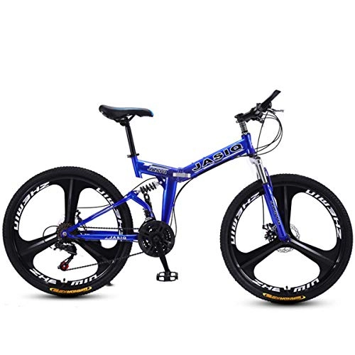 Bicicletas de montaña plegables : Dapang Bicicleta de montaña Plegable con 26"aleación de magnesio súper Ligera, suspensión Completa Premium y Shimano 21 Speed Gear, 6, 24
