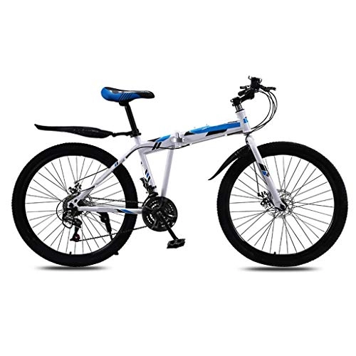 Bicicletas de montaña plegables : DFKDGL - Bicicleta de montaña de 21 velocidades, plegable, con marco de acero al carbono, frenos de disco, para hombre, con soporte para botella de agua, color rojo, tamaño: 24 pulgadas monociclo