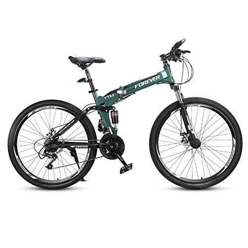 Bicicletas de montaña plegables : DSAQAO Folding Mountain Bike, 26 Pulgadas De Suspensión Completa MTB Bicicletas 24 Speed Disc Bicicleta para Adultos Adolescentes Estudiante Rojo 24 Velocidades