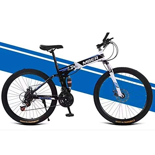 Bicicletas de montaña plegables : DYB Bicicleta de montaña Plegable, Freno de Disco mecánico de 26", Cuadro Delantero y Trasero de Acero de Alto Carbono, Bicicleta de 24 velocidades, Bicicleta Unisex de Uso múltiple con neumático an