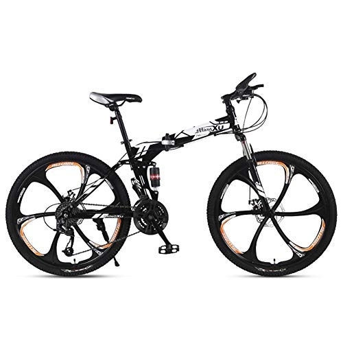Bicicletas de montaña plegables : DYB Bicicletas de montaña para Adultos, Bicicleta de montaña, Plegables de 26"y 27 velocidades. Frenos de Disco de Doble Amortiguador Delantero y Trasero para Adultos.