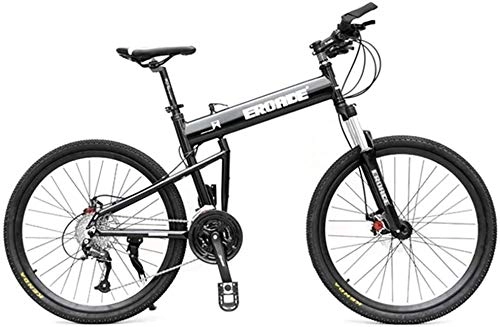 Bicicletas de montaña plegables : EMPTY Freno de Disco MTB Adultos de la Bicicleta Plegable de 24 Pulgadas Doble Off-Road Racing Speed ​​niños y niñas Rígidas de Bicicletas, Negro, 24 de Velocidad (Color : Black, Size : 27 Speed)
