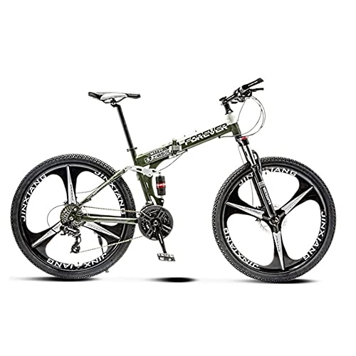 Bicicletas de montaña plegables : FBDGNG Bicicleta plegable para adultos, bicicletas de montaña 24 pulgadas 24 velocidad tres cuchillo rueda montaña bicicleta doble disco freno bicicleta