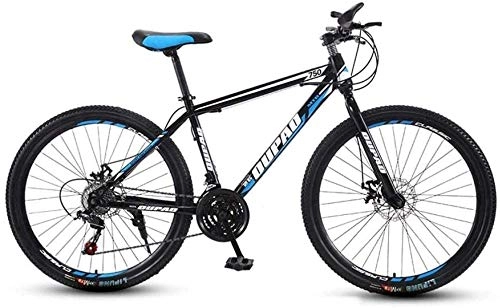Bicicletas de montaña plegables : FXMJ Bicicleta de montaña Bicicleta de Velocidad Variable múltiple Adulto 24 / 26 Pulgadas Adulto Hombres y Mujeres Viaje MTB Bicicleta Doble Freno de Disco, Negro Azul, 21 Speed, 26 Inch