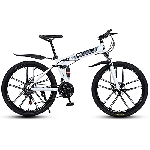 Bicicletas de montaña plegables : GGXX 26 pulgadas bicicleta montaña bicicleta plegable 21 / 24 / 27 velocidad ajustable doble amortiguación off road bicicleta disco freno