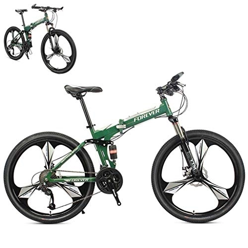 Bicicletas de montaña plegables : GUOE-YKGM 26" 24 Velocidad De Bicicletas De Montaña De Edad, Estructura De Suspensión De Aluminio Ligero Completo, Suspensión Tenedor, Freno De Disco