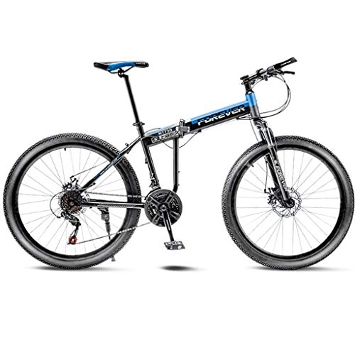 Bicicletas de montaña plegables : GWM Variable de montaña de la Bicicleta Plegable 21 Velocidad Hombres Mujeres Estudiante Portable Adulto del Deporte al Aire Libre de la Bici (Color : Blue)