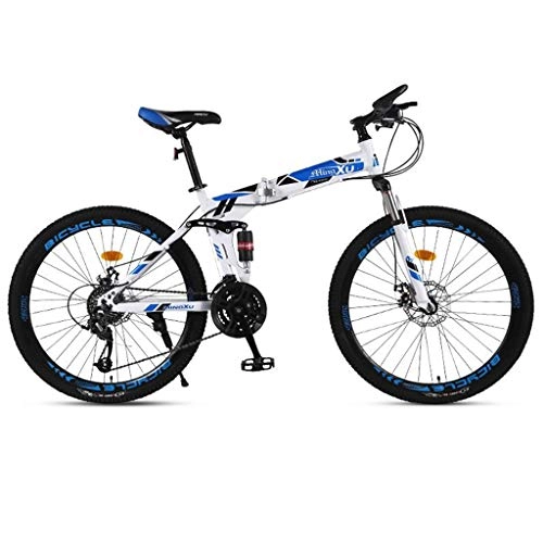 Bicicletas de montaña plegables : GXQZCL-1 Bicicleta de Montaa, BTT, Las Bicicletas de 26 Pulgadas de montaña, Bicicletas de montaña Plegable Rgidas, Marco de Acero al Carbono, Doble Freno de Disco y de Doble suspensin MTB Bike