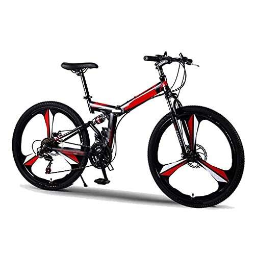 Bicicletas de montaña plegables : HUAQINEI Bicicleta Bicicleta Plegable de montaña para Estudiantes Masculinos y Femeninos Velocidad de absorción de Impactos Doble Velocidad 24 / 26"21 velocidades, 24 Pulgadas 21 velocidades