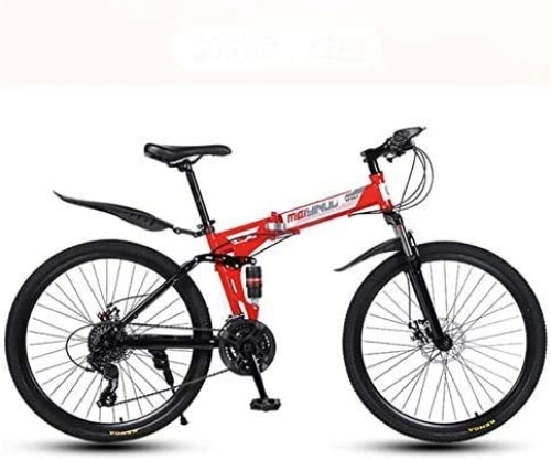 Bicicletas de montaña plegables : HYCy Bicicleta Plegable De Bicicleta De Montaña para Hombres Y Mujeres Adultos, Marco De Doble Suspensión De Acero De Alto Carbono, Pedales De PVC Y Puños De Goma