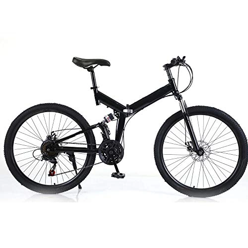 Bicicletas de montaña plegables : Kaibrite Bicicleta plegable de 26 pulgadas, bicicleta de montaña plegable, bicicleta de montaña, bicicleta de montaña, descenso, freno en V, color negro