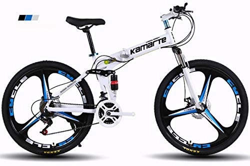 Bicicletas de montaña plegables : KTM Bicicleta de montaña Bicicleta Plegable Rueda de 24-26 Pulgadas, Tres Opciones de Cambio (21-24-27), neumático Especial Todoterreno, White, 24" 27speedchange