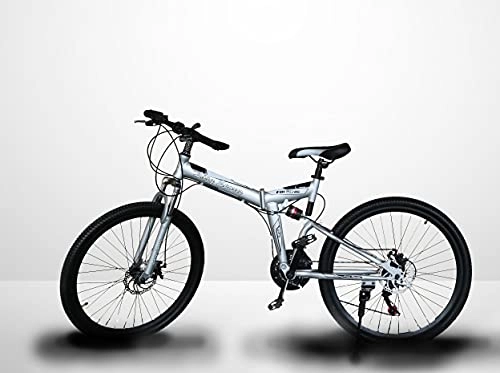 Bicicletas de montaña plegables : LAZY SPORTS Bicicleta Montaña Plegable con Aluminio Reforzado Ligero (Plata)