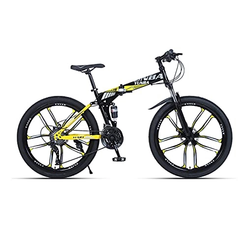 Bicicletas de montaña plegables : LHQ-HQ Bicicleta De Montaña Bicicleta Plegable De 30 Velocidades Bicicleta MTB Doble Suspensión 26"Freno De Disco Doble para Altura 5.2-6Ft, D