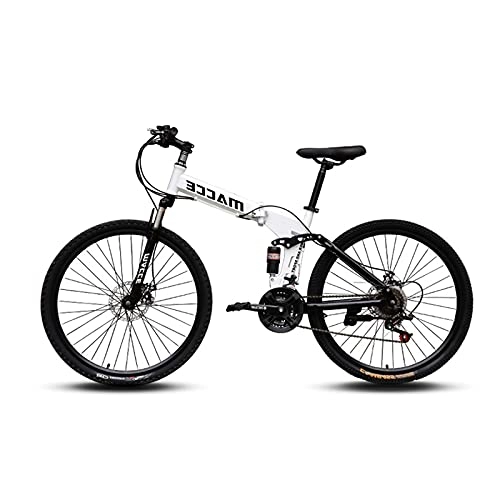 Bicicletas de montaña plegables : LHQ-HQ Bicicleta De Montaña Plegable para Adultos 21 Velocidades MTB Doble Suspensión Rueda De 26"Carga Adecuada 160Kg, A