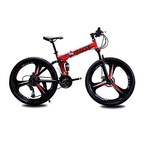 Bicicletas de montaña plegables : LHQ-HQ Bicicleta De Montaña Plegable para Adultos Rueda 26"MTB 27 Velocidades, Carga 160Kg Doble Suspensión Adecuado, A