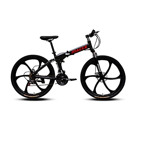 Bicicletas de montaña plegables : LHQ-HQ Bicicleta Plegable De Montaña para Adultos, 21 Velocidades, Doble Suspensión, MTB, Rueda De 26", Carga Adecuada 160Kg, B
