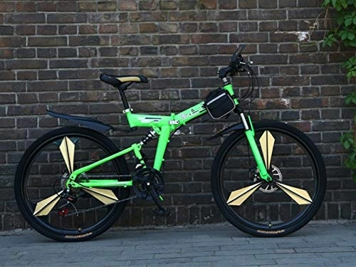 Bicicletas de montaña plegables : Liutao - Bicicleta de montaña plegable (26 pulgadas, 21 velocidades), color verde
