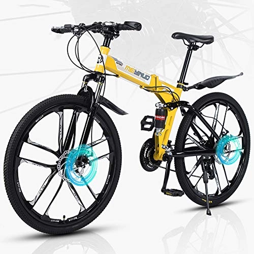 Bicicletas de montaña plegables : LJJ Bicicleta de montaña Plegable 26 Pulgadas, Mountain Bike Todoterreno para Adultos, de velocidades 21, 24, 27, con neumáticos Resistentes y Freno de Doble Disco