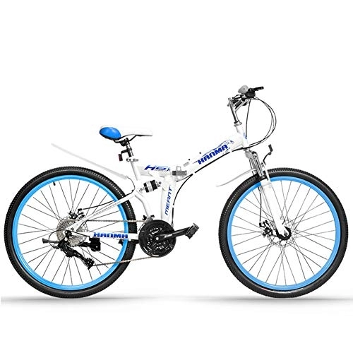 Bicicletas de montaña plegables : LNX Bicicleta de montaña (21 / 24 / 37 velocidades) Acero de Alto Carbono - Unisex - Freno de Doble Disco Velocidad Variable - MTB para jóvenes Estudiantes (24 Pulgadas)