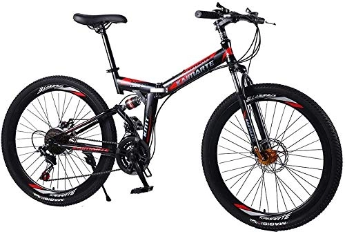 Bicicletas de montaña plegables : LPKK Neumáticos aleación de Aluminio de la Mujer Bicicletas Plegables Frenos Hidráulicos Marco 21 / 24 / 27speed Bicicleta de Bicicletas de montaña 0814 (Color : 26inch, Size : 21speed)