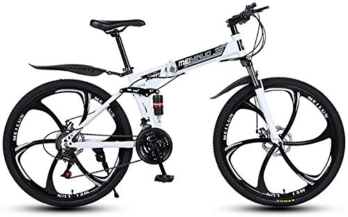Bicicletas de montaña plegables : LPKK Variable Plegable Bicicleta de montaña for Adultos Velocidad del Choque Dual de 26 Pulgadas Plegable de Acero al Carbono de Bicicletas Esquí de conducción Absorber Racing 0814