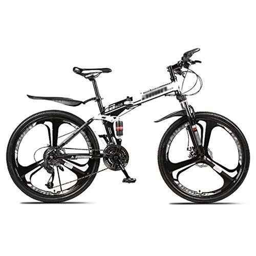 Bicicletas de montaña plegables : LWZ Bicicleta de montaña para Adultos Ruedas de 26 Pulgadas Bicicleta de Sendero de montaña Bicicletas de Carretera Plegables de Acero con Alto Contenido de Carbono MTB Frenos de Disco Doble