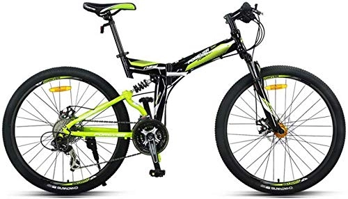 Bicicletas de montaña plegables : Mnjin Bicicleta de Carretera Bicicleta de montaña Plegable Aleacin de Aluminio Frenos de Disco de Doble Choque porttiles para Hombres y Mujeres 27 Velocidad 26 Pulgadas