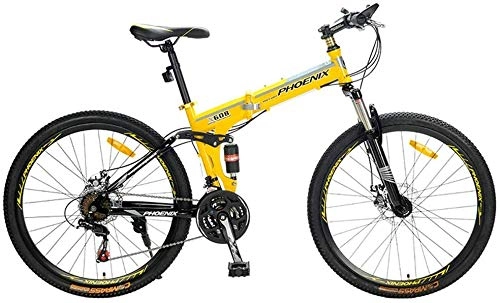 Bicicletas de montaña plegables : Mnjin Bicicleta de Carretera Bicicleta de montaña Plegable Bicicleta Doble Amortiguador Frenos de Doble Disco Bicicleta de montaña 21 / 27 Velocidad 26 Pulgadas