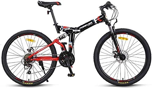 Bicicletas de montaña plegables : Mnjin Bicicleta de Carretera Bicicleta Plegable Bicicleta de montaña Velocidad Doble absorcin de Choque Cola Suave Bicicleta ordinaria para Adultos 24 Velocidad