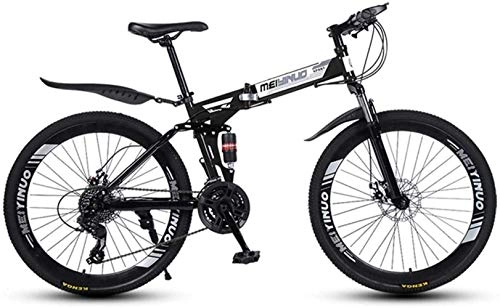 Bicicletas de montaña plegables : Mountain Bike 26 Bicicleta de montaña de 21 velocidades para adultos, marco de suspensin completa de aluminio, horquilla de suspensin, freno de disco