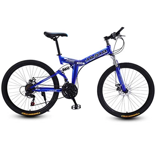 Bicicletas de montaña plegables : MUYU Bicicleta de Montaa Ruedas de 24 Pulgadas 21 velocidades (24 velocidades, 27 velocidades) Unisex Adulto Bicicleta Plegable, Blue, 27speeds