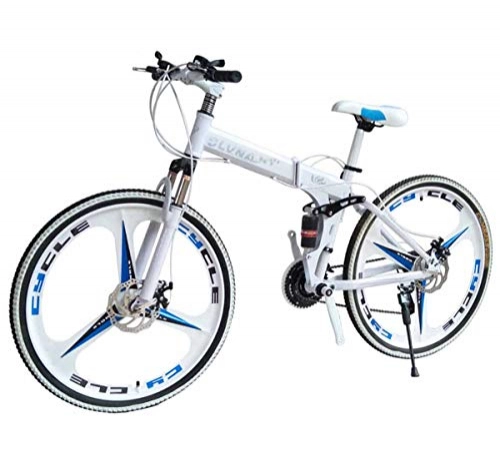 Bicicletas de montaña plegables : MUYU Frenos de Doble Disco Bicicleta de Carretera Bicicletas de Carretera Plegables 21 Bicicletas de montaña (24 velocidades, 27 velocidades), White, 27speed