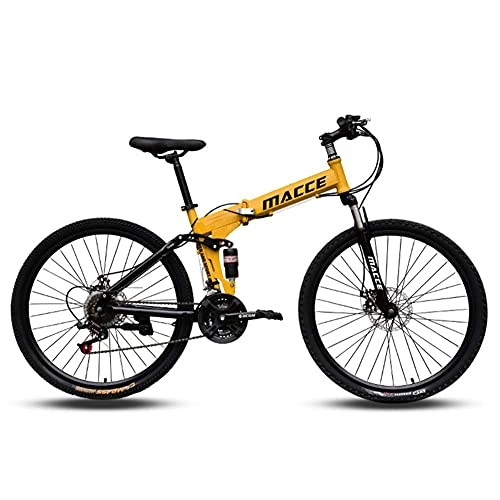 Bicicletas de montaña plegables : N&I Bicicleta de montaña plegable de 24 / 26 pulgadas con doble disco, frenos antideslizantes de velocidad variable y doble absorción de golpes