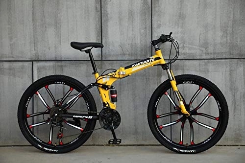 Bicicletas de montaña plegables : Novokart-Plegable Deportes / Bicicleta de montaña 26 Pulgadas 10 Cortador, Amarillo