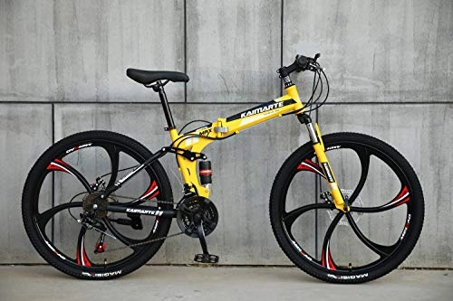 Bicicletas de montaña plegables : Novokart-Plegable Deportes / Bicicleta de montaña 26 Pulgadas 6 Cortador, Amarillo