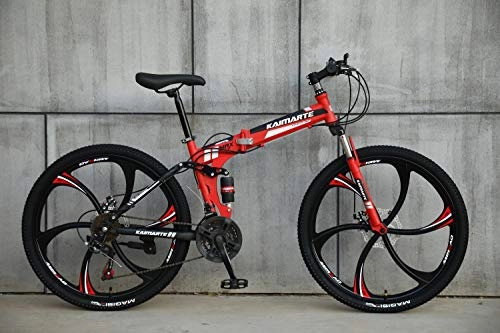 Bicicletas de montaña plegables : Novokart-Plegable Deportes / Bicicleta de montaña 26 Pulgadas 6 Cortador, Rojo