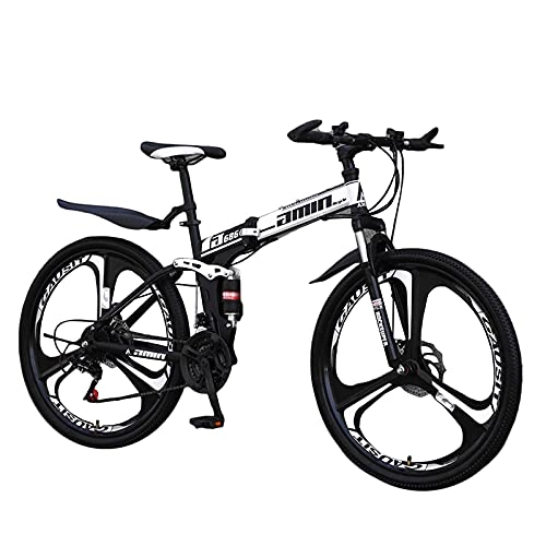 Bicicletas de montaña plegables : NZKW Bicicleta de Carretera de Acero al Carbono de 26 Pulgadas, 21 velocidades (24 velocidades, 27 velocidades, 30 velocidades) Freno de Disco Doble