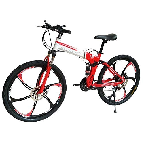 Bicicletas de montaña plegables : PengYuCheng Bicicleta de montaña de Acero al Carbono de una Rueda de 26 Pulgadas Plegable Estudiante Accesorios de Bicicleta Material sinttico Casual Bicicleta de montaña q2