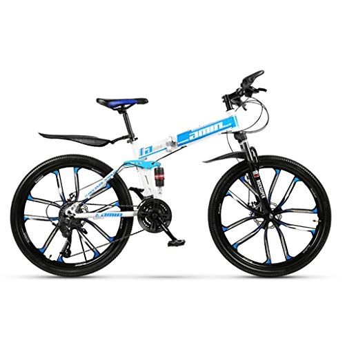 Bicicletas de montaña plegables : Rabbfay MTB Bicicleta Bicicleta de montaña Plegable Bicicleta MTB Bicicleta MTB Bicicleta MTB con 10 Cortadores, Azul 2, color 60, 96 cm (24 pulgadas), tamaño 21 speed