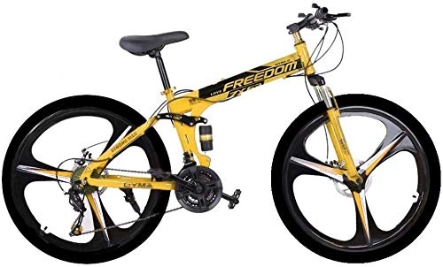 Bicicletas de montaña plegables : SYCY Bicicleta de montaña Plegable de 26 Pulgadas Shimanos Bicicleta de 21 velocidades con suspensión Completa Bicicletas MTB