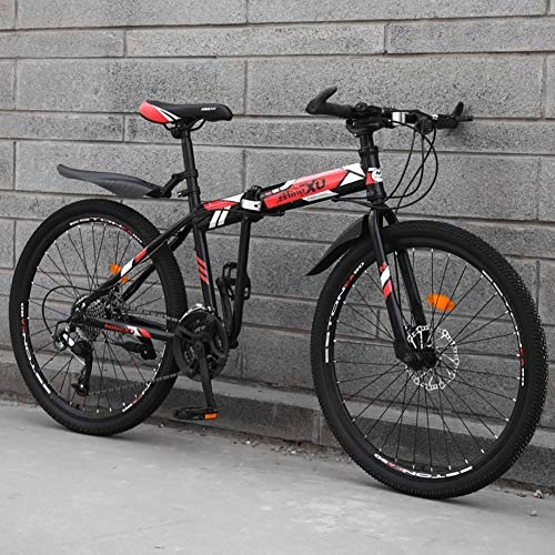 Bicicletas de montaña plegables : TopBlïng Ligero Mini Bicicleta Plegable, Portátil Ciudad Folding Bike Compacto Adulto Bike, 26 Pulgadas Bicicleta De Montaña, con Defensas Freno De Disco Doble-B 27 Velocidades